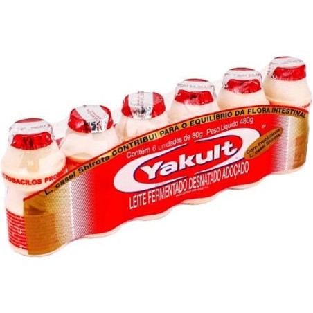 Leite Fermentado Yakult 80g 6 Unidades