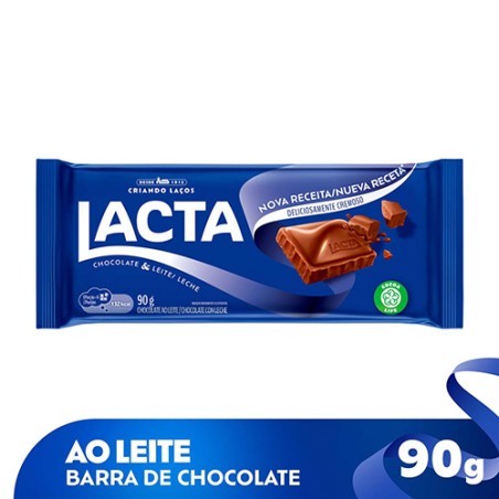 Barra de Chocolate ao Leite Lacta 90g