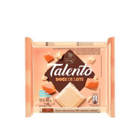 Barra de Chocolate Branco com Doce de Leite Talento 85g