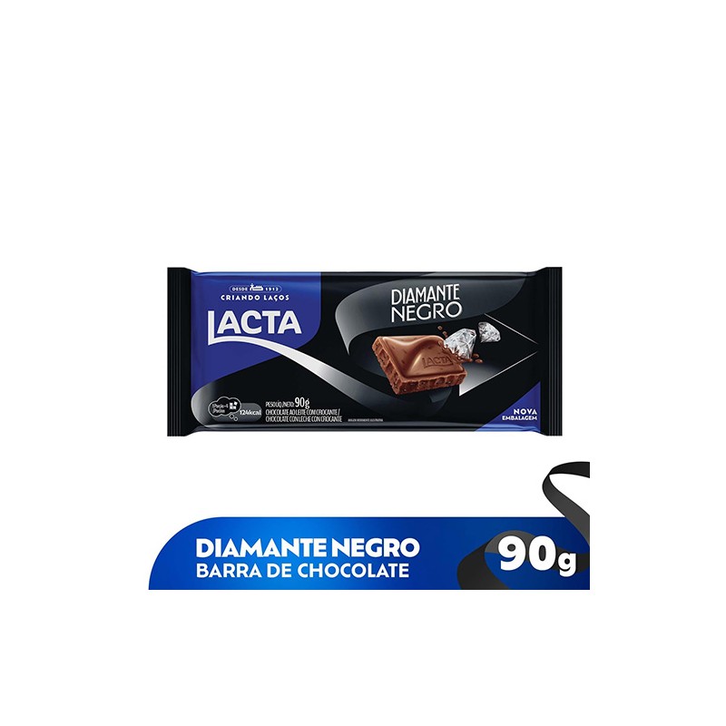 Barra de Chocolate ao Leite Diamante Negro 90g