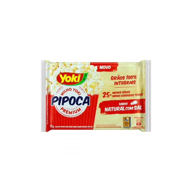 Pipoca Sabor Natural com Sal Yoki Premium 90g