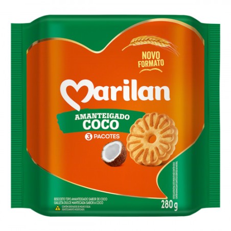 Biscoito Amanteigado de Coco Marilan 280g