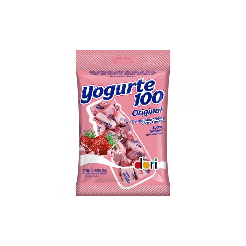 Bala Iogurte de Morango Dori Yogurte100 Original Pacote 100g