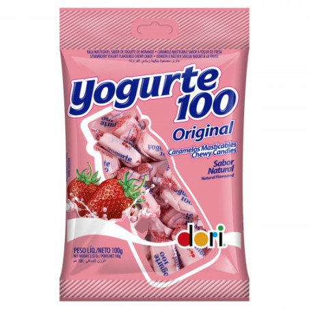 Bala Iogurte de Morango Dori Yogurte100 Original Pacote 100g