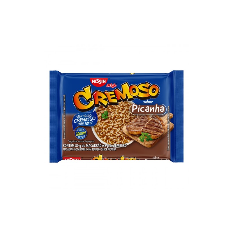 Macarrão Instantâneo Sabor Picanha Nissin Cremoso - 80g