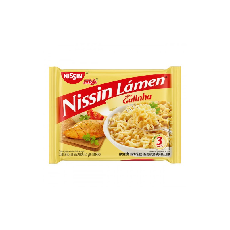 Macarrão Instantâneo Galinha Nissin Miojo Lámen Pacote 85g