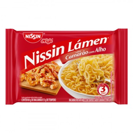 Macarrão Instantâneo Camarão com Alho Nissin Miojo Pacote 85g