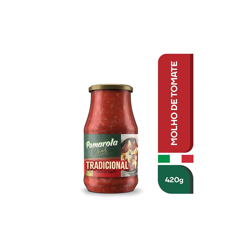 Molho de Tomate Tradicional Pomarola Chef Vidro 420g