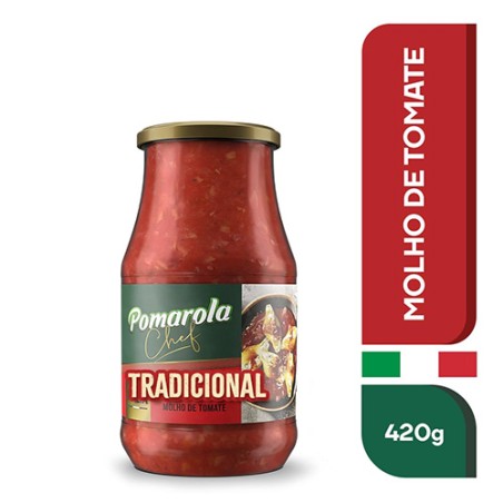 Molho de Tomate Tradicional Pomarola Chef Vidro 420g