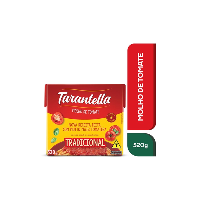 Molho de Tomate Tradicional Tarantella Caixa 520g