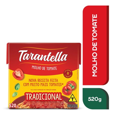 Molho de Tomate Tradicional Tarantella Caixa 520g