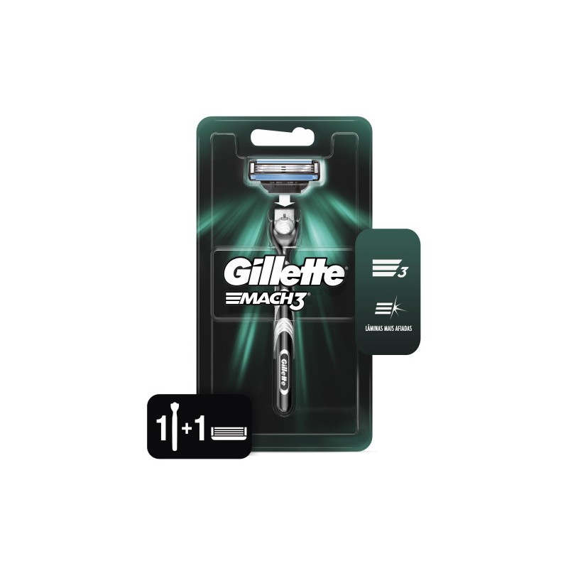 Aparelho de Barbear Gillette Mach3 + 1 Carga