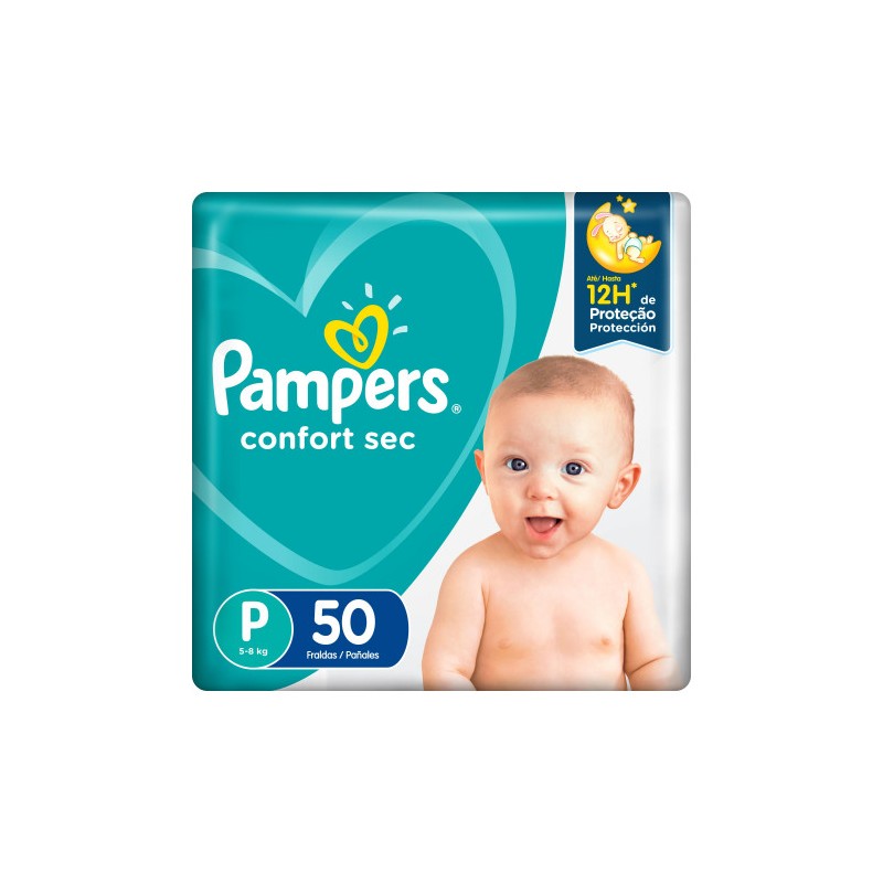 Fralda Pampers Confort Sec P 50 unidades