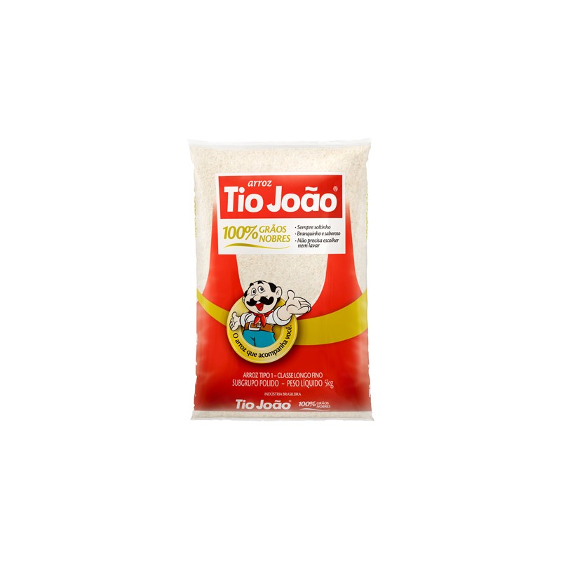 Arroz Agulhinha Tipo 1 TIO JOÃO Pacote 5kg