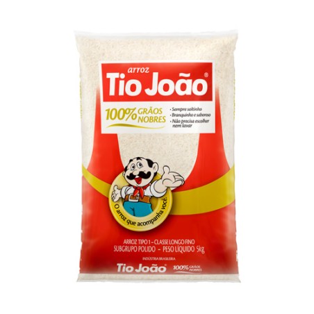 Arroz Agulhinha Tipo 1 TIO JOÃO Pacote 5kg