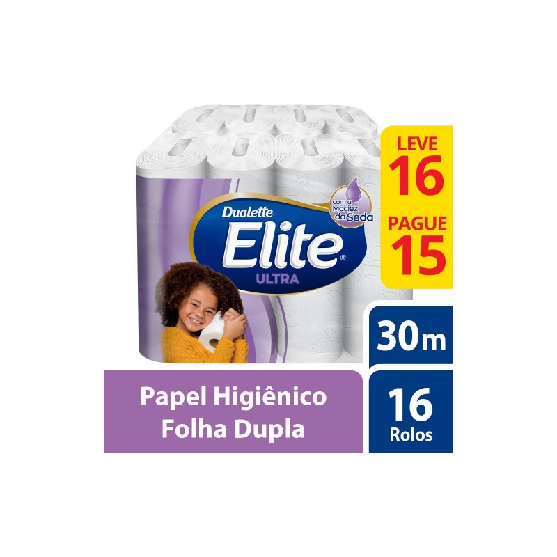 Papel Higiênico Folha Dupla Elite Dualette 16 Unidades Leve 16 Pague 15