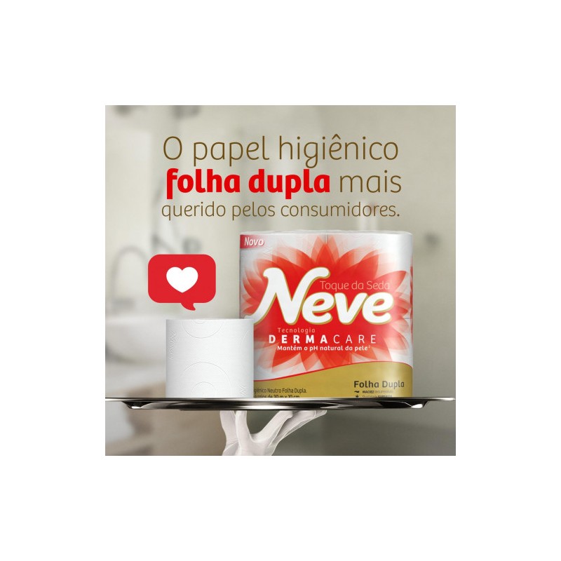 Papel Higiênico Folha Dupla 30 Metros Neve Toque da Seda Leve 16 Pague 15 Rolos